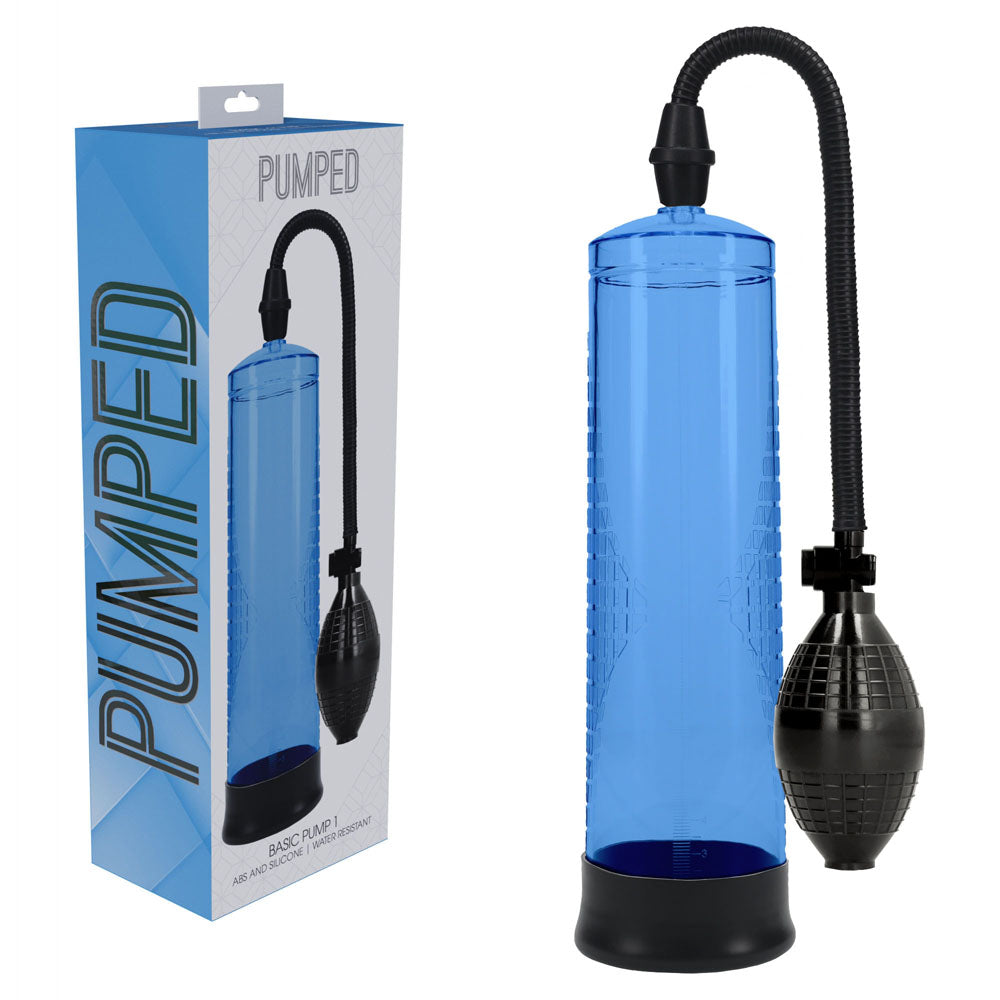 PUMPED Basic Pump 1 - Blue - Blue Penis Pump Ouch